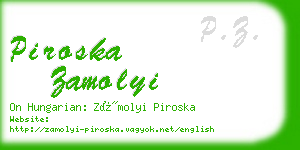 piroska zamolyi business card